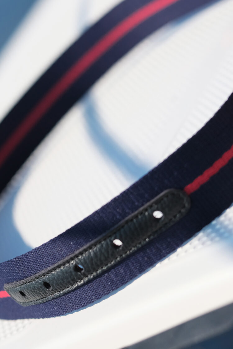Navy blue belt with red stripe (0530-4) zdjęcie 2