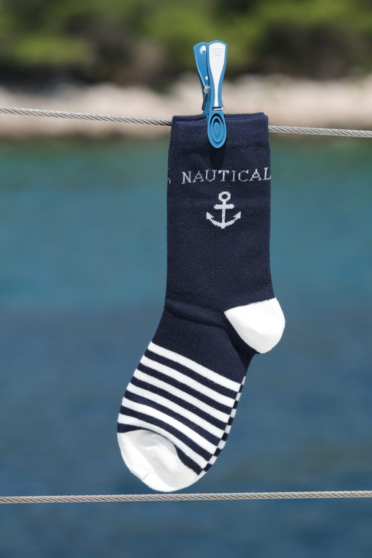 Women's navy blue socks with anchor size. 36-42 (1904-1) zdjęcie 1