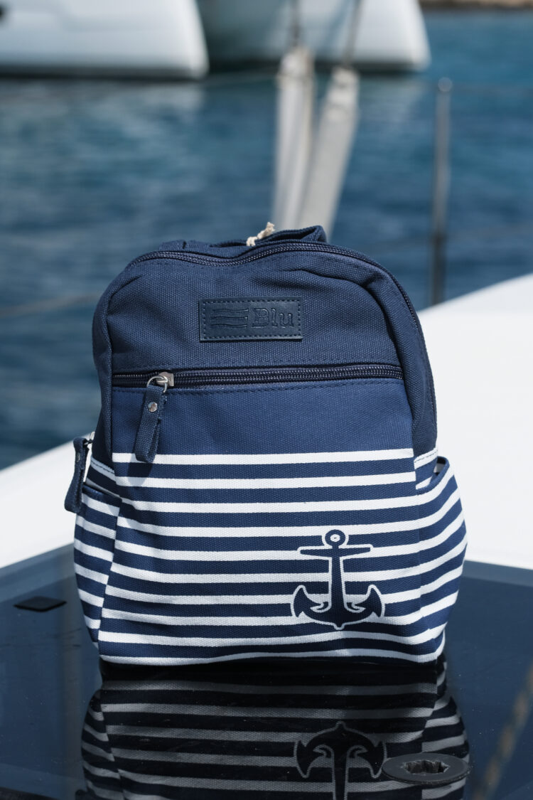 Small navy blue backpack with anchor (0358-1) zdjęcie 3