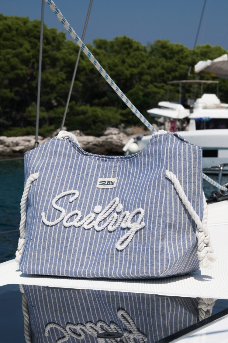 Sailing blue striped bag (0354-1) zdjęcie 3