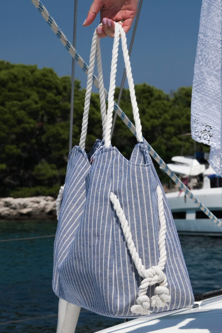 Sailing blue striped bag (0354-1) zdjęcie 2