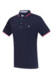 Navy blue classic polo shirt with red inserts (0779-1) miniaturka 1