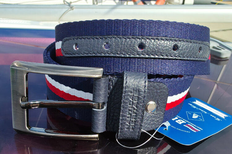 Trouser belt navy blue / red / white (0530-17) - maximum length 115 cm zdjęcie 3