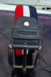 RUBBER trouser belt, navy blue/white/red (0533) – maximum length 105 cm to 120 cm when stretched miniaturka 2