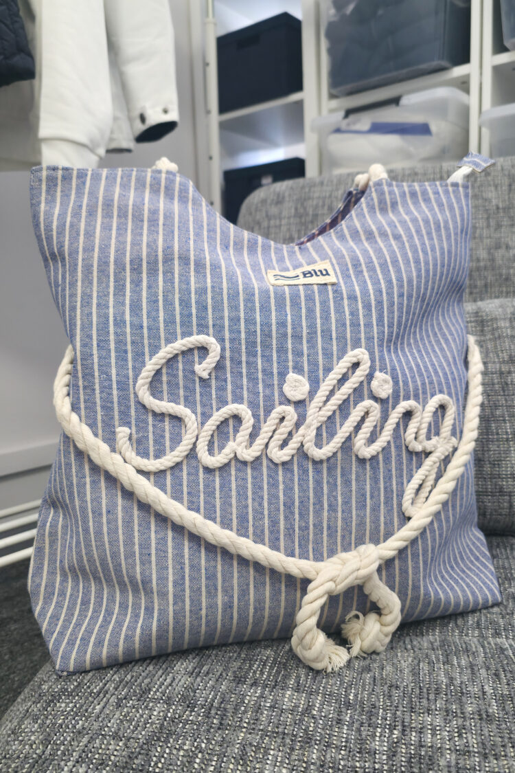 Materiałowa torba damska SAILING – jasnoniebieska BLU (0354-1) zdjęcie 4