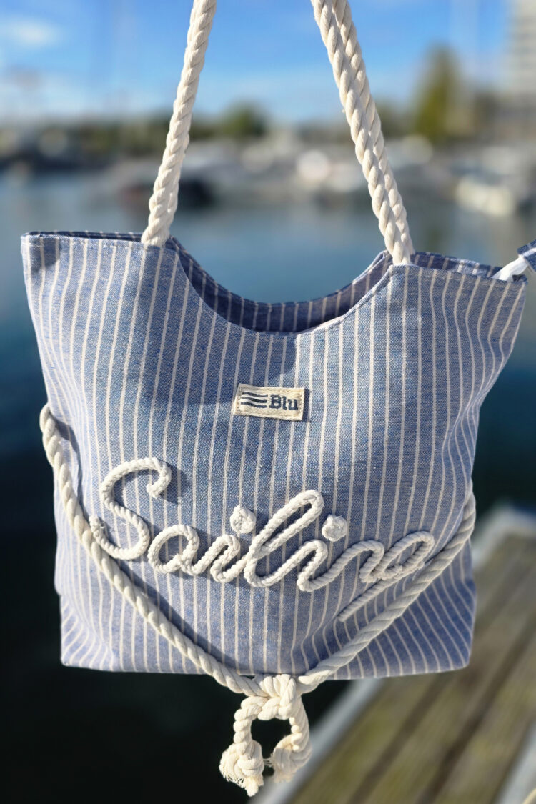 Materiałowa torba damska SAILING – jasnoniebieska BLU (0354-1) zdjęcie 1