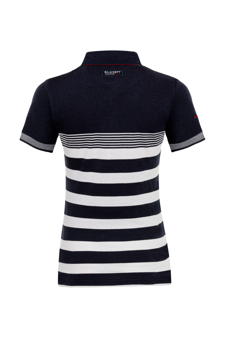 Navy blue women's polo shirt BLU (1382) zdjęcie 2