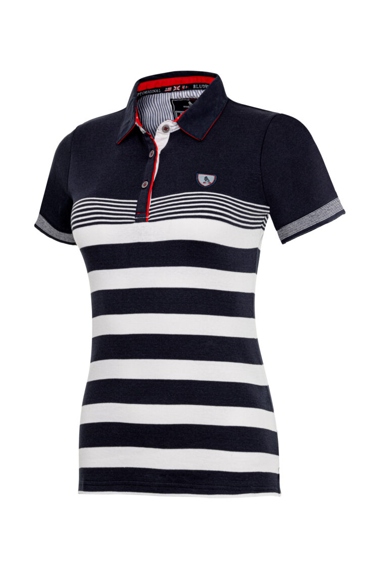 Navy blue women's polo shirt BLU (1382) zdjęcie 1