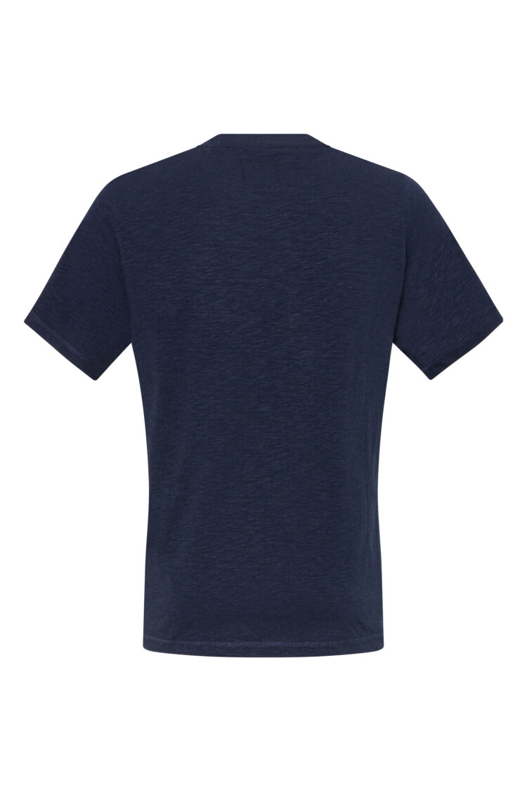 Men's navy blue BLU Lifestyle T-shirt – nautical prints and patches, cotton with elastane (M–3XL) (0628-2) zdjęcie 4