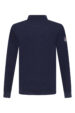 Men's navy blue long-sleeved polo shirt – nautical style (0649) miniaturka 3