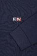 Men's navy blue long-sleeved polo shirt – nautical style (0649) miniaturka 4