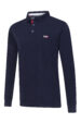 Men's navy blue long-sleeved polo shirt – nautical style (0649) miniaturka 1