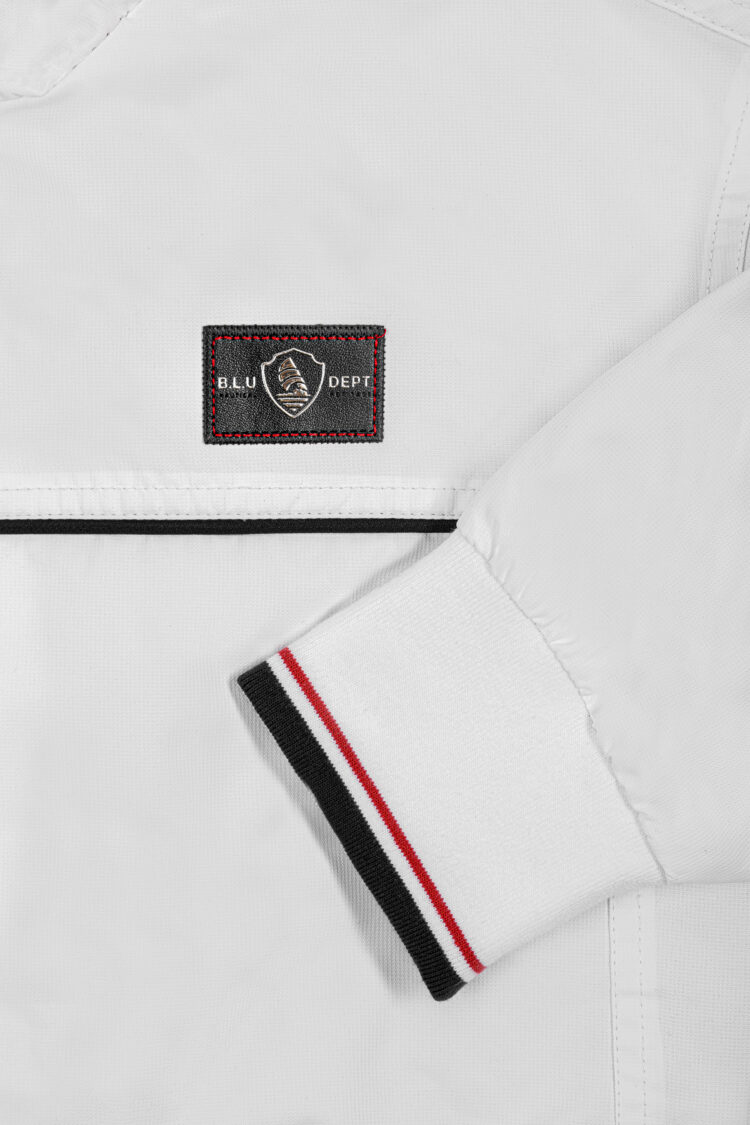 BLU men's sports jacket – white, waterproof, nautical style NAUTICAL HERITAGE (0786) zdjęcie 3