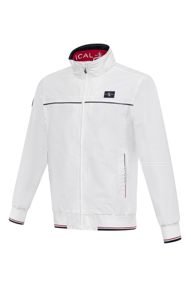 BLU men's sports jacket – white, waterproof, nautical style NAUTICAL HERITAGE (0786) zdjęcie 1