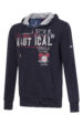 Men's BLU sailing sweatshirt – navy blue with hood, zip-up NAUTICAL (0798-2) miniaturka 1