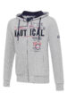 Men's BLU sailing sweatshirt – gray with hood, zipper, NAUTICAL style (0798-1) miniaturka 1