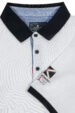 BLU Lifestyle men's polo shirt – white with navy blue collar and nautical details (1640-2) miniaturka 4