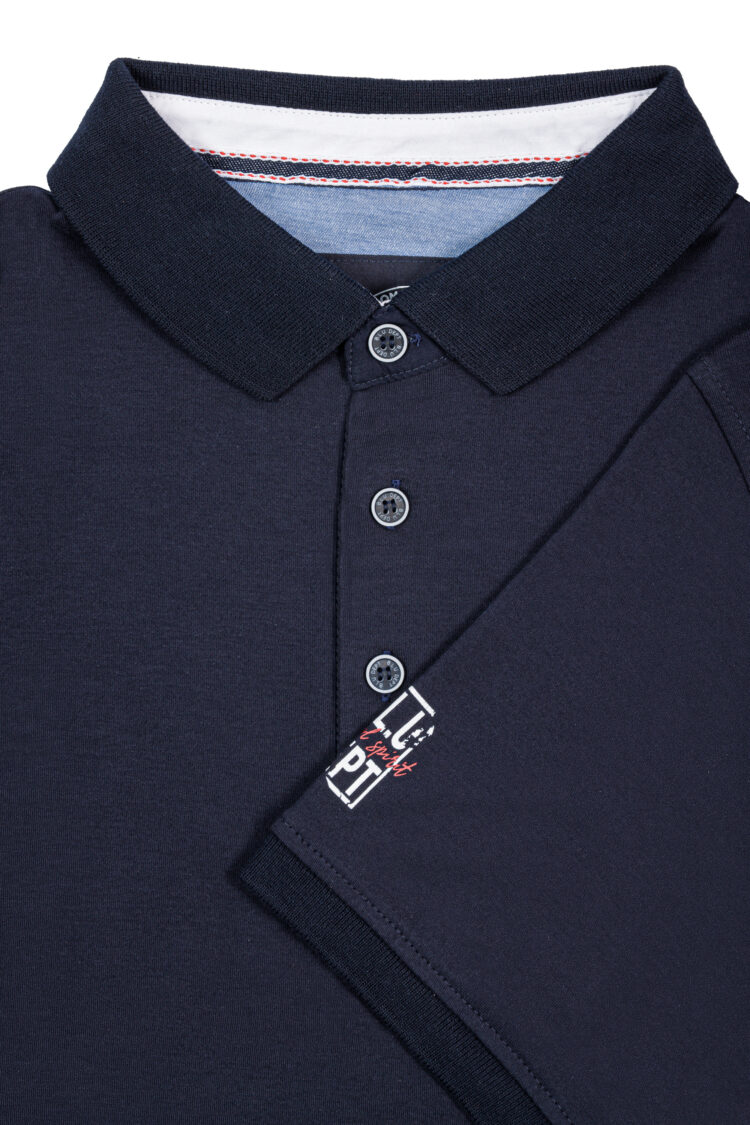 BLU Lifestyle men's polo shirt – navy blue with nautical details (1641-1) zdjęcie 3