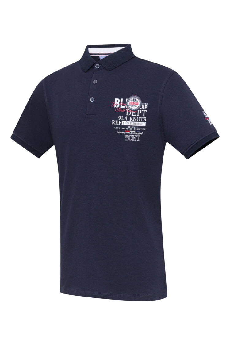 BLU Lifestyle men's polo shirt – navy blue with nautical details (1641-1) zdjęcie 1