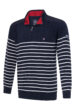 Men's BLU sailor sweater – navy blue with stripes, stand-up collar, and zipper (1651) miniaturka 1