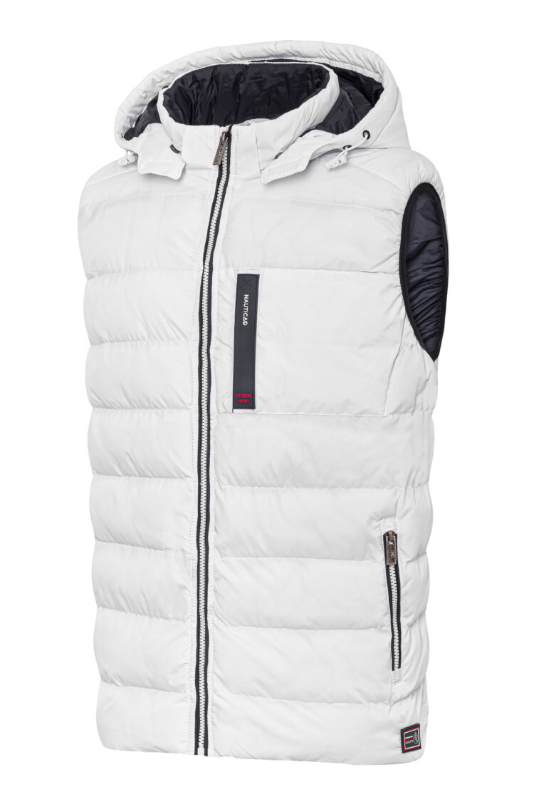 BLU men's sailing vest – white with hood, lightweight and waterproof (1699-1) zdjęcie 1