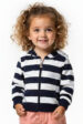 Niemowlęca bluza żeglarska BLU z kapturem – biało-granatowe paski (1453-1) miniaturka 1