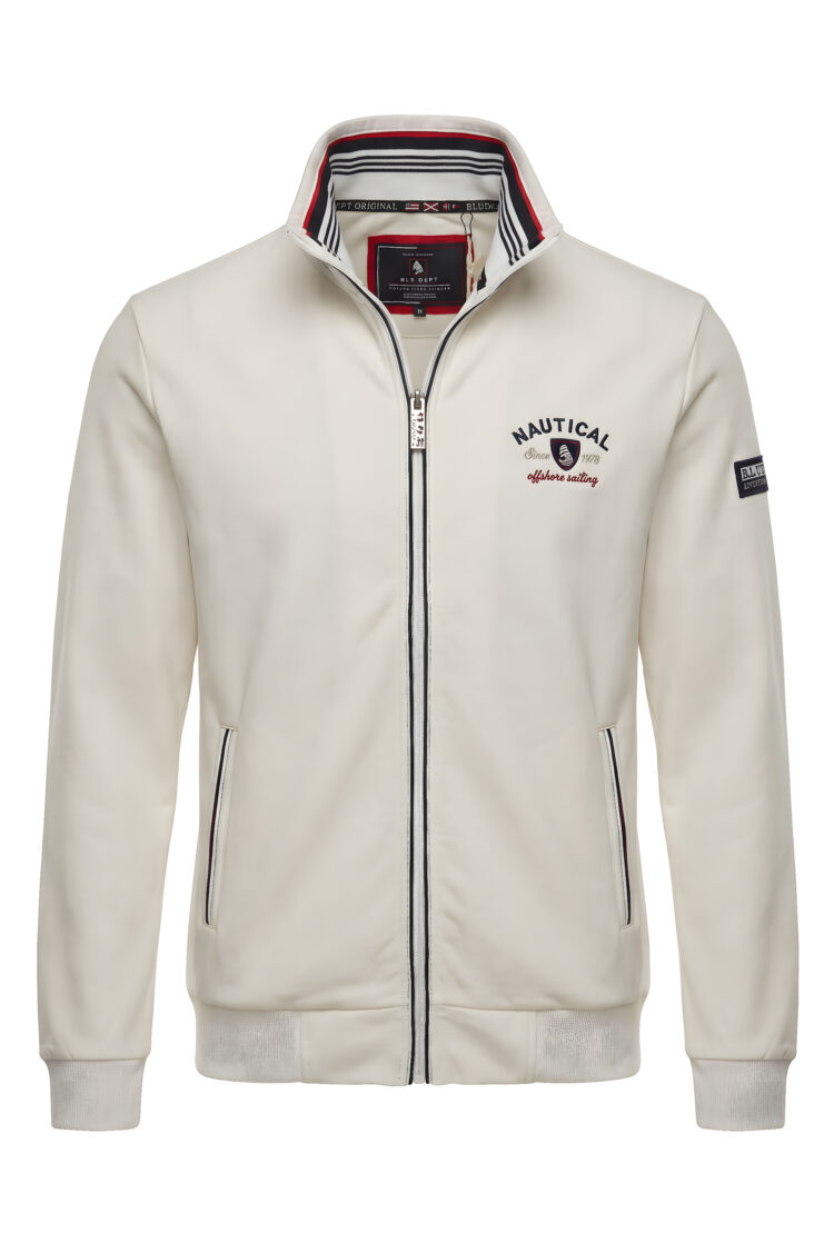 Męska bluza żeglarska BLU DEPT beżowa – rozpinana nautical premium | BLU Lifestyle (0793-6) zdjęcie 2